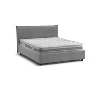 Talamo Italia - Letto matrimoniale Flavia, Letto contenitore con rivestimento in tessuto, 100% Made in Italy, Apertura frontale, con materasso 160x190 Cm incluso, Grigio