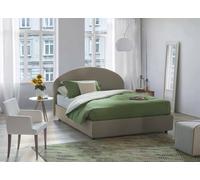 Talamo Italia - Letto matrimoniale Giulia, Letto contenitore con rivestimento in tessuto, 100% Made in Italy, Apertura frontale, adatto per materasso Cm 160x200, Tortora