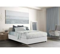 Talamo Italia - Letto matrimoniale Maria, Letto contenitore con rivestimento in tessuto, 100% Made in Italy, Apertura frontale, adatto per materasso Cm 160x200, Bianco