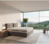 Talamo Italia Letto Matrimoniale Petra, Letto Contenitore con Rivestimento in Tessuto, 100% Made in Italy, Apertura Frontale, con Materasso Cm 160x200 Incluso, Grigio