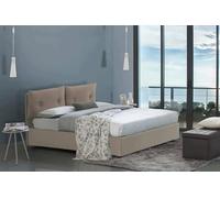 Talamo Italia - Letto matrimoniale Valeria, Letto contenitore con rivestimento in ecopelle, 100% Made in Italy, Apertura frontale, con materasso Cm 160x190 incluso, Tortora