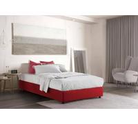 Talamo Italia - Letto piazza e mezza Gaia, Letto contenitore con rivestimento in tessuto, 100% Made in Italy, Apertura laterale, con materasso Cm 120x190 incluso, Rosso