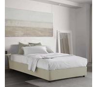 Talamo Italia - Letto piazza e mezza Nicole, Letto contenitore con rivestimento in tessuto, 100% Made in Italy, Apertura frontale, adatto per materasso Cm 120x190, Beige