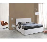 Talamo Italia - Letto piazza e mezza Camilla, Letto contenitore con rivestimento in tessuto, 100% Made in Italy, Apertura laterale, adatto per materasso Cm 120x190, Tortora