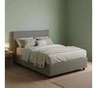 Talamo Italia Letto Piazza e Mezza Asmara, Letto Contenitore con Rivestimento in Tessuto, 100% Made in Italy, Apertura Frontale, con Materasso Cm 120x190 Incluso, Grigio