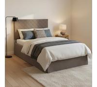 Talamo Italia - Letto Piazza e mezza Cleneide, Set testata in ecopelle con rete ortopedica e mantovana, 100% Made in Italy, con materasso incluso, Cm 120x190, Bianco