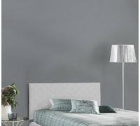 Talamo Italia - Letto piazza e mezza Cleo, Testata in ecopelle a muro, 100% Made in Italy, adatta a letto da una piazza e mezza, Cm 130x60, Bianco