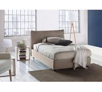 Talamo Italia - Letto piazza e mezza Desirée, Letto contenitore con rivestimento in tessuto, 100% Made in Italy, Apertura frontale, con materasso Cm 120x190 incluso, Bianco