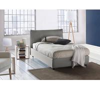 Talamo Italia - Letto piazza e mezza Desirée, Letto contenitore con rivestimento in tessuto, 100% Made in Italy, Apertura frontale, con materasso Cm 120x190 incluso, Rosso