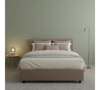 Talamo Italia - Letto piazza e mezza Gaia, Letto contenitore con rivestimento in tessuto, 100% Made in Italy, Apertura laterale, con materasso Cm 120x190 incluso, Rosso