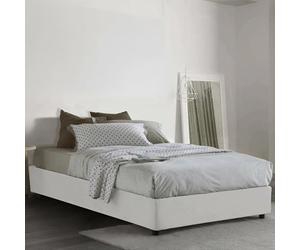 Talamo Italia Letto Piazza e Mezza in Tessuto Bianco 120x190 cm