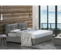 Talamo Italia - Letto piazza e mezza Miriam, Letto contenitore con rivestimento in tessuto, 100% Made in Italy, Apertura frontale, adatto per materasso Cm 120x190, Grigio