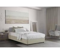 Talamo Italia - Letto piazza e mezza Nicole, Letto contenitore con rivestimento in tessuto, 100% Made in Italy, Apertura frontale, adatto per materasso Cm 120x190, Beige