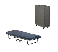 Talamo Italia Letto Pieghevole ADA, Brandina con Rete 12 doghe, Materasso, Lettino salvaspazio, 100% Made in Italy, 80x190h37 cm, Cover Protettiva Inclusa, Blu, 190 cm