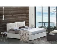 Talamo Italia - Letto singolo Chantal, Letto contenitore con rivestimento in ecopelle, 100% Made in Italy, Apertura frontale, con materasso Cm 80x190 incluso, Bianco