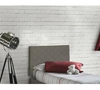 Talamo Italia - Letto singolo Cleziana, Testata in ecopelle a muro, 100% Made in Italy, adatta a letto Singolo, Cm 90x60, Tortora