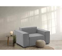 Talamo Italia - Poltrona Emanuela, Poltrona da Salotto, 100% Made in Italy, Poltroncina Relax in Tessuto Imbottito, Cm 140x95h70, Grigio