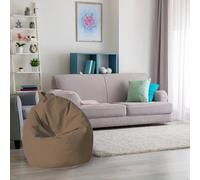 Talamo Italia-Pouf a Sacco Elegante, Colore Beige, Misure 80 x 120 x 80 cm