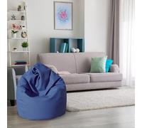 Talamo Italia-Pouf a Sacco Elegante, Colore Blu, Misure 80 x 120 x 80 cm