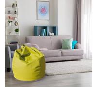 Talamo Italia-Pouf a Sacco Elegante, Colore Giallo, Misure 80 x 120 x 80 cm
