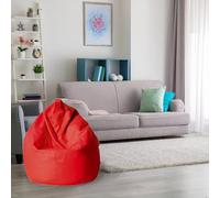 Talamo Italia-Pouf a Sacco Elegante, Colore Rosso, Misure 80 x 120 x 80 cm