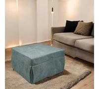 Talamo Italia - Pouf Abbis, Poltrona Multiuso, Poltroncina Sacco, Pouf poggiapiedi, Made in Italy, 78x78 h45 cm, Azzurro