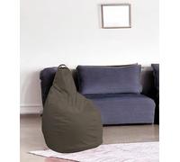 Talamo Italia - Pouf Abdog, Poltrona Multiuso, Poltroncina Sacco, Pouf poggiapiedi, Made in Italy, 90x90 h120 cm, Beige