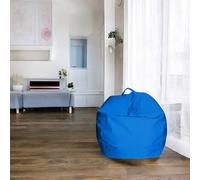 Talamo Italia - Pouf Abe, Poltrona multiuso, Poltroncina sacco, Pouf poggiapiedi, Made in Italy, 65x65 h50 cm, Blu