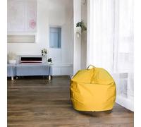 Talamo Italia - Pouf Abe, Poltrona multiuso, Poltroncina sacco, Pouf poggiapiedi, Made in Italy, 65x65 h50 cm, Giallo