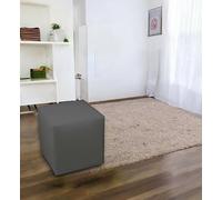 Talamo Italia - Pouf Acerbo, Poltrona multiuso, Poltroncina sacco, Pouf poggiapiedi, Made in Italy, 40x40 h42 cm, Grigio scuro