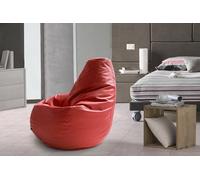 Talamo Italia - Pouf Annachiara, Pouf a sacco, Poltrona a sacco in ecopelle, 100% Made in Italy, 70x70h110 cm, Rosso