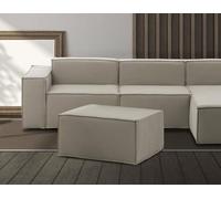 Talamo Italia - Pouf Barbara, Pouf da Salotto, Poltroncina Relax in Tessuto Imbottito, 100% Made in Italy, 80x70h43 cm, Tortora