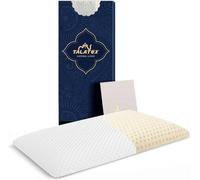 Talatex Cuscino piatto in lattice naturale, ultra sottile, per chi dorme sulla pancia, aiuta ad alleviare la pressione, perfetto per i viaggi e i lavoratori alla scrivania (standard (61 x 40 x 6 cm)