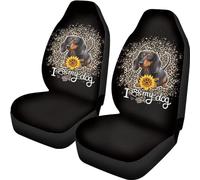 Talayituse Coprisedili per auto con stampa di bassotti leopardati e girasoli per sedile anteriore, 2 pezzi, accessori per auto, coprisedili con gancio fisso