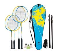 Talbot-Torro - Set da badminton Family, set completo con 2 racchette junior da 53 cm, 2 racchette standard, 3 volanti, rete regolabile in altezza, in custodia di alta qualità