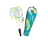 Talbot Torro Set da Badminton Premium 2-Fighter, 2 Racchette in Aluminio, Leggere e Practiche, 2 Volani, in Una Borsa di qualità