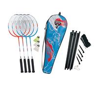 Talbot Torro Set da Badminton Premium 4-Fighter, Set Completo di Alta Qualità con 4 Racchette in Aluminio Leggere, 3 Volani, Set Completo di Rete, in una Borsa di Qualità, 449416
