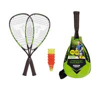 Talbot Torro Set da Speed Badminton Speed 5500, 2 Racchette in Alluminio da 56,5 cm, 6 Volani, in Uno Zaino Moderno, Verde/Nero, 490115