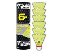 Talbot-Torro Volani da Badminton Tech 450, Lattina 6 Pezzi, in Nilon Premium