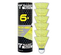 Talbot-Torro Volani da Badminton Tech 450, Lattina 6 Pezzi, in Nilon Premium