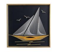 TaLcuS String Art DIY Nautical Wall Art Unico, Multi-Styles String Art Kit con Strumenti di Base per Adulti Bambini Principianti Artigianato Fai da Te(Gold-1,40 * 40cm)