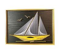 TaLcuS String Art DIY Nautical Wall Art Unico, Multi-Styles String Art Kit con Strumenti di Base per Adulti Bambini Principianti Artigianato Fai da Te(Gold-1,30 * 40cm)