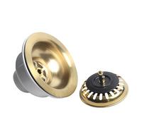 TALEA 114MM Lavabo Piatto Scolapiatti Filtro Scarico Kit per Singola Ciotola Cucina Lavello Drenaggio Kit Rifiuti Spazzolato Oro SUS304 Filtro XK223C041-K