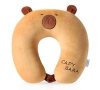 TaleMoon Cuscino da Viaggio per Bambini,Cuscino Collo in Memory Foam con Animali,Poggia da Viaggio Bambini per Aereo e Auto,Adatto per Auto,Treno,Ufficio,Casa e Aereo (Capibara)