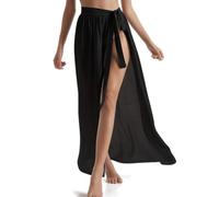 TaleMoon Pareo Mare Donna,Copricostume Donna Sarong Gonna Vestiti Estivo da Spiaggia Lungo,Beach Wrap Bikini Cover Up,Semi-Trasparente Coprire Mare per Vacanza Party Beachwear,Nero