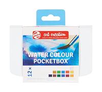 Talens Art Creation Scatola tascabile di pittura ad acquerello con 12 colori, pennello e spugna | Pittura per adulti