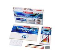 Talens Art Creation Set di pittura ad acquerello per principianti con 12 colori (tubi da 12 ml), pennelli, tavolozza, carta, matita e gomma