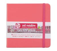 Talens Art Creation - Sketchbook Rosso Corallo 12 x 12 cm - 140 g - 80 fogli - Carta da disegno senza acidi