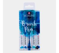 Ecoline Brush Pen Set di 5 penne liquide ad acquerello - blu - pennelli sfumabili per scrivere a mano, disegnare e creare oggetti