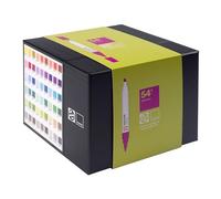 Talens | Pantone Set di 54 Marcatori Additional | Penna a Doppia Punta con Pennello e Punta a Scalpello | Inchiostro Pigmentato a Base d'Acqua nei Colori Pantone